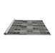 Sideview of Machine Washable Transitional Grey Gray Rug, wshpat3758gry