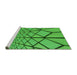 Sideview of Machine Washable Transitional Green Rug, wshpat3759grn