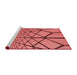 Sideview of Machine Washable Transitional Red Rug, wshpat3759rd