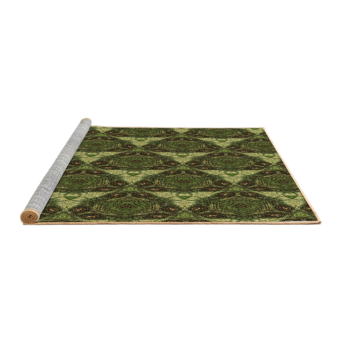 Sideview of Machine Washable Transitional Chocolate Brown Rug, wshpat376brn