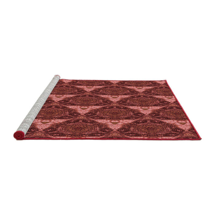 Sideview of Machine Washable Transitional Orange Rug, wshpat376rd