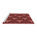 Sideview of Machine Washable Transitional Orange Rug, wshpat376rd