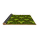 Thickness of Patterned Dark Forest Green Rug, pat376yw