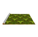 Sideview of Machine Washable Transitional Dark Forest Green Rug, wshpat376yw