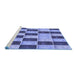 Sideview of Machine Washable Transitional Denim Blue Rug, wshpat3760blu