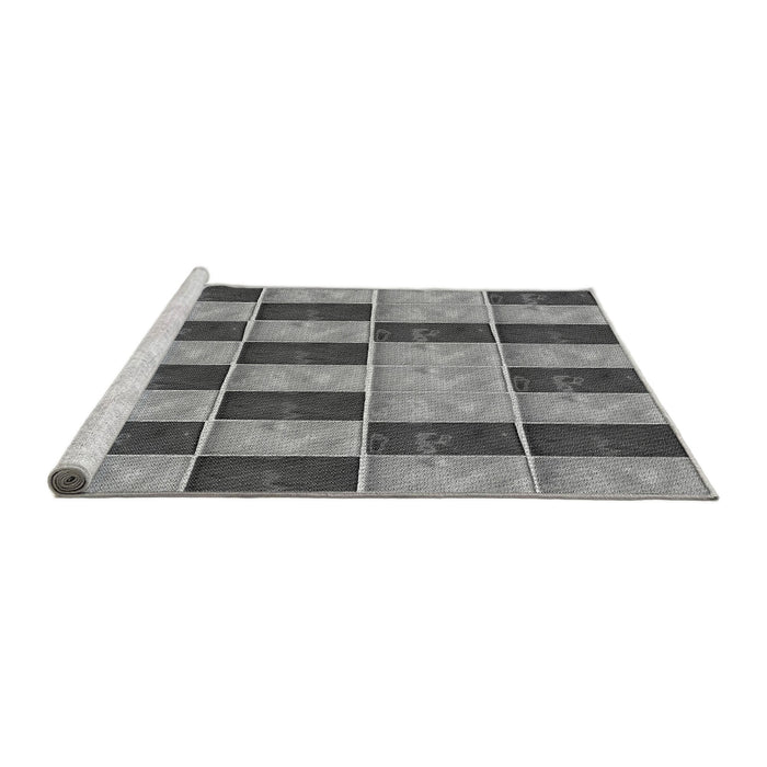 Sideview of Machine Washable Transitional Dark Gray Rug, wshpat3760gry