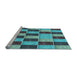 Sideview of Machine Washable Transitional Turquoise Green Rug, wshpat3760lblu