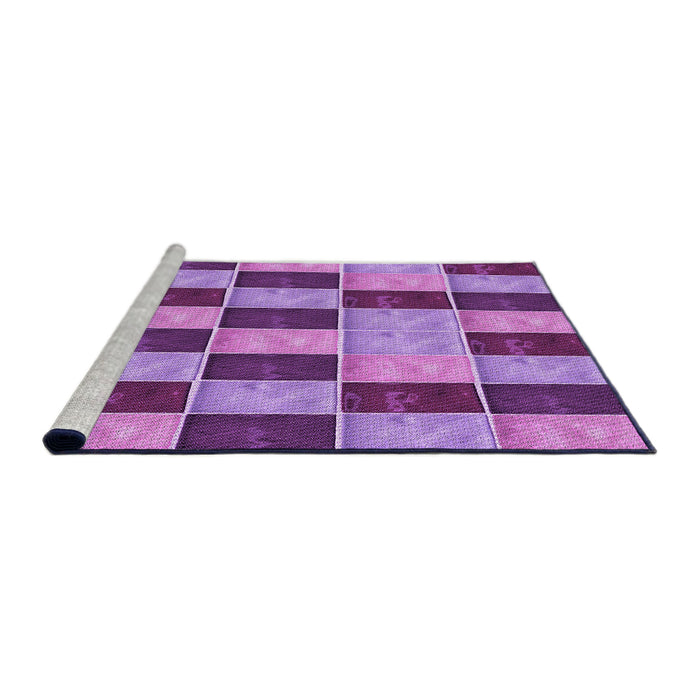 Sideview of Machine Washable Transitional Dark Magenta Purple Rug, wshpat3760pur
