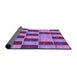 Thickness of Patterned Dark Magenta Purple Rug, pat3760pur