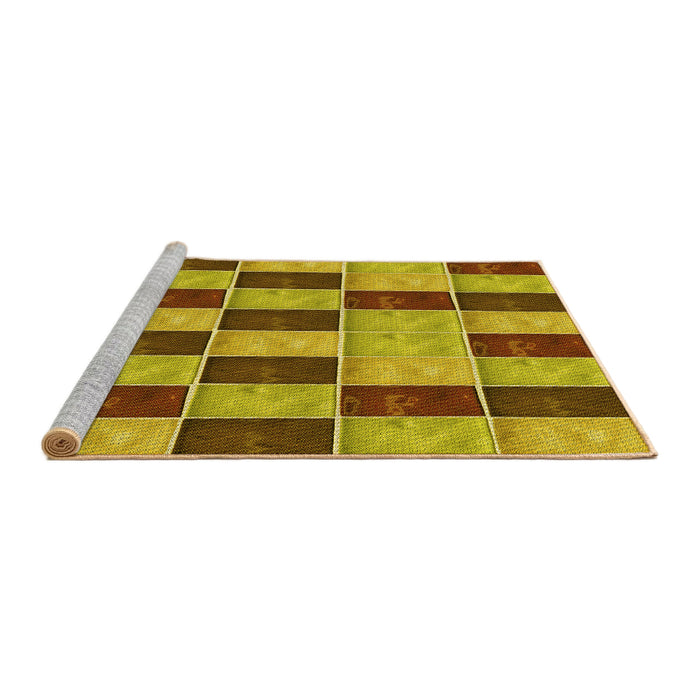 Sideview of Machine Washable Transitional Saddle Brown Rug, wshpat3760yw