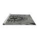 Sideview of Machine Washable Transitional Grey Gray Rug, wshpat3761gry