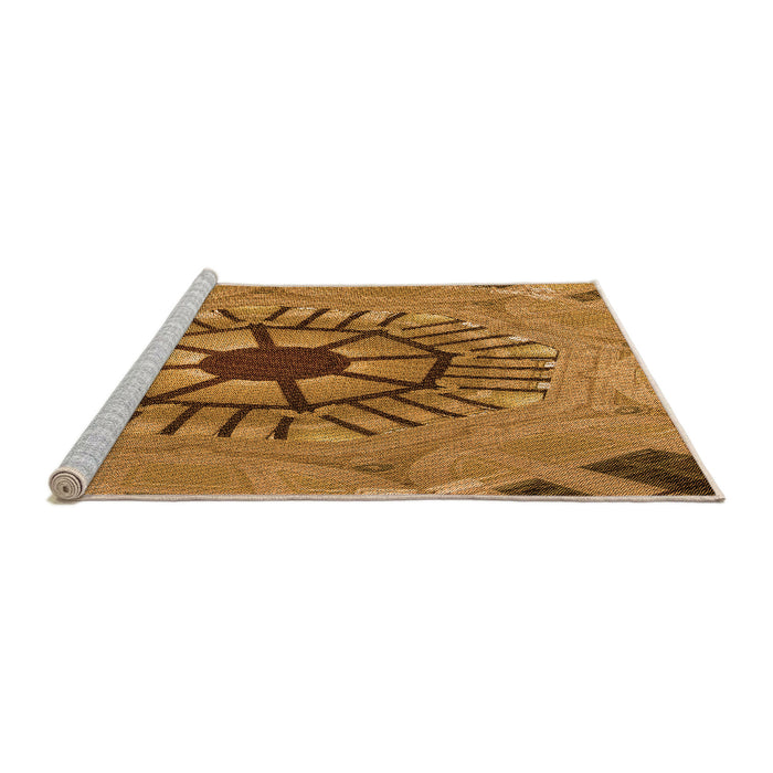 Sideview of Machine Washable Transitional Mahogany Brown Rug, wshpat3761org