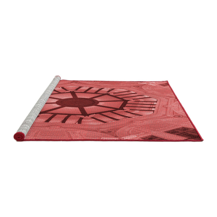 Sideview of Machine Washable Transitional Red Rug, wshpat3761rd