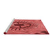 Sideview of Machine Washable Transitional Red Rug, wshpat3761rd