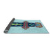 Thickness of Patterned Light Aquamarine Green Rug, pat3762lblu