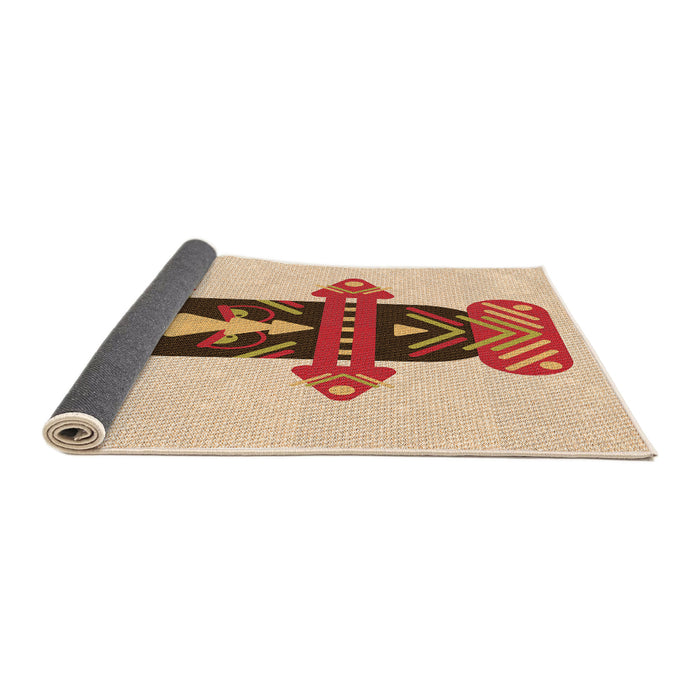 Thickness of Patterned Golden Blonde Gold Rug, pat3762org