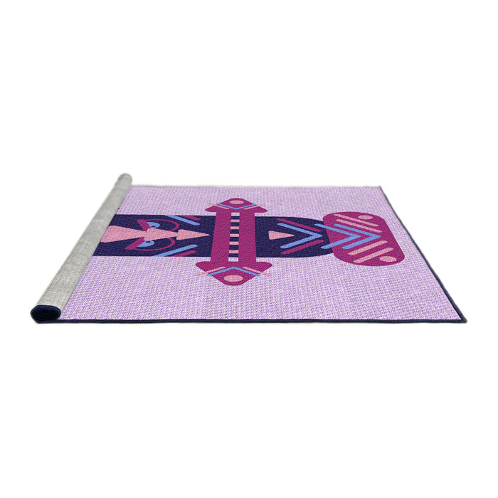 Sideview of Machine Washable Transitional Medium Orchid Purple Rug, wshpat3762pur
