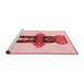 Sideview of Machine Washable Transitional Red Rug, wshpat3762rd