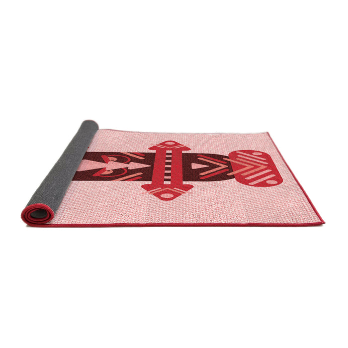 Thickness of Patterned Red Rug, pat3762rd