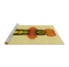 Sideview of Machine Washable Transitional Dark Golden Brown Rug, wshpat3762yw