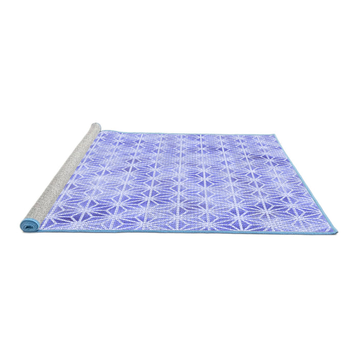 Sideview of Machine Washable Transitional Light Slate Blue Rug, wshpat3764blu