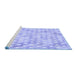 Sideview of Machine Washable Transitional Light Slate Blue Rug, wshpat3764blu