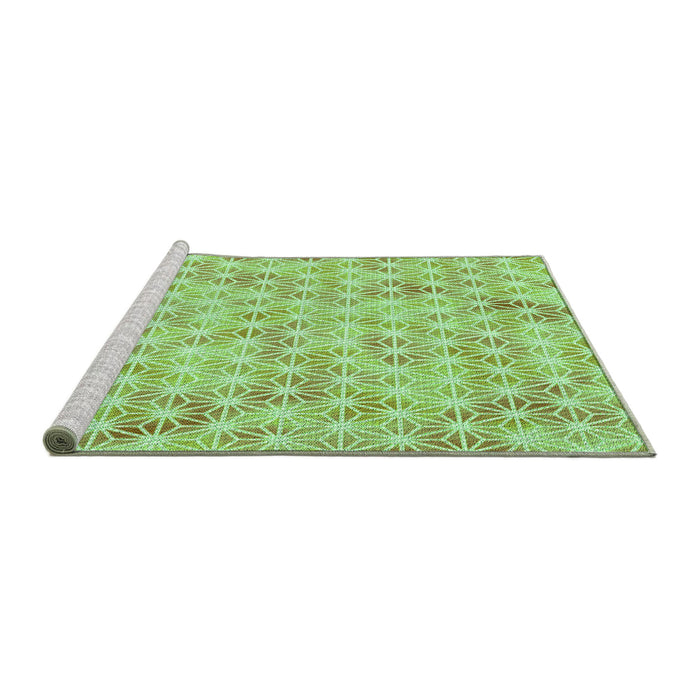 Sideview of Machine Washable Transitional Pastel Green Rug, wshpat3764grn