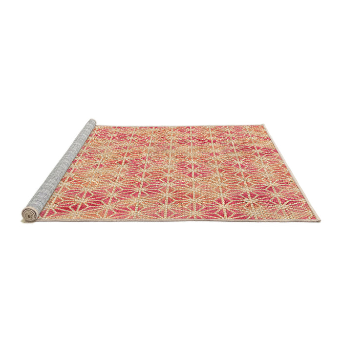 Sideview of Machine Washable Transitional Bright Orange Rug, wshpat3764org