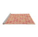 Sideview of Machine Washable Transitional Bright Orange Rug, wshpat3764org