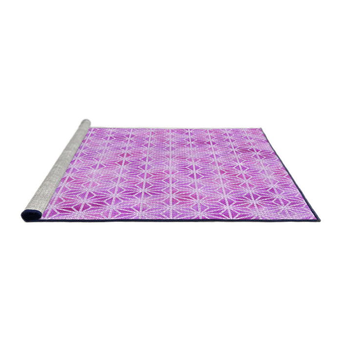 Sideview of Machine Washable Transitional Blossom Pink Rug, wshpat3764pur