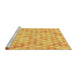 Sideview of Machine Washable Transitional Neon Orange Rug, wshpat3764yw