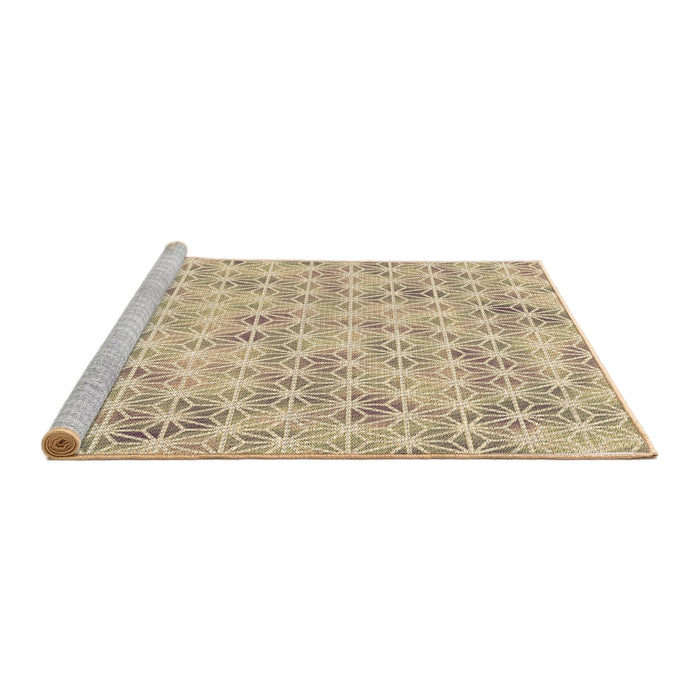 Sideview of Machine Washable Transitional Khaki Gold Rug, wshpat3765brn
