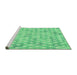 Sideview of Machine Washable Transitional Green Rug, wshpat3765grn