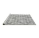 Sideview of Machine Washable Transitional Gunmetal Gray Rug, wshpat3765gry