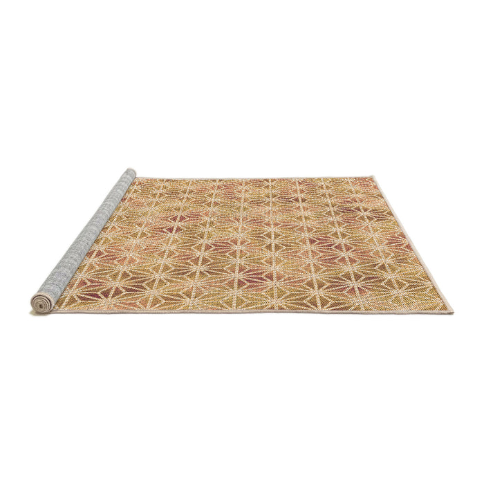 Sideview of Machine Washable Transitional Brown Gold Rug, wshpat3765org