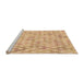 Sideview of Machine Washable Transitional Brown Gold Rug, wshpat3765org