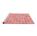 Sideview of Machine Washable Transitional Deep Rose Pink Rug, wshpat3765rd