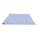 Sideview of Machine Washable Transitional Blue Rug, wshpat3766blu