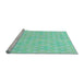 Sideview of Machine Washable Transitional Green Rug, wshpat3766lblu