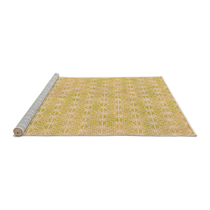 Sideview of Machine Washable Transitional Yellow Rug, wshpat3766org