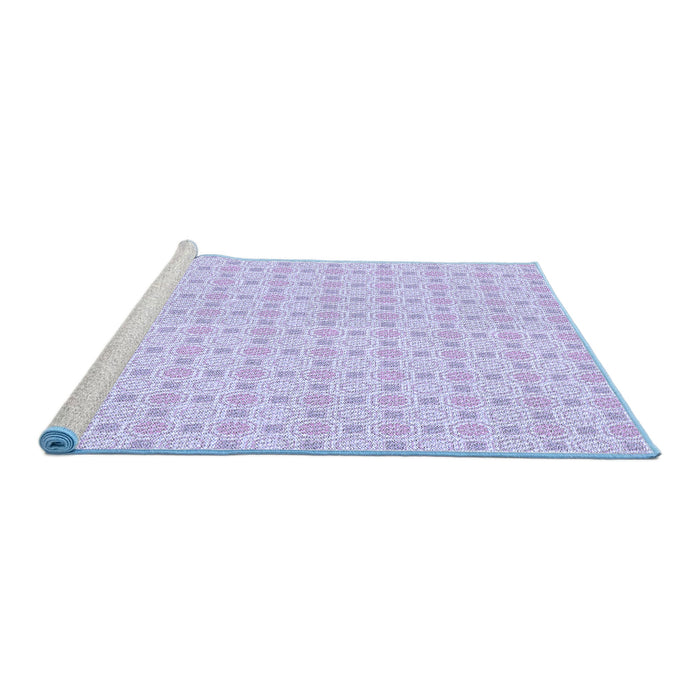 Sideview of Machine Washable Transitional Purple Mimosa Purple Rug, wshpat3767blu