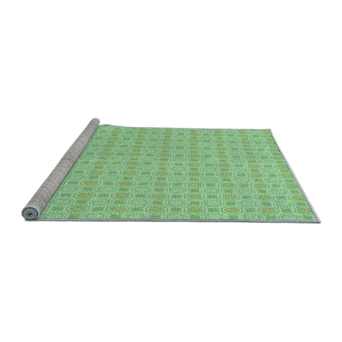 Sideview of Machine Washable Transitional Light Green Rug, wshpat3767lblu