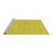 Sideview of Machine Washable Transitional Yellow Rug, wshpat3767yw