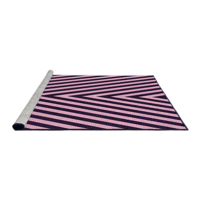 Sideview of Machine Washable Transitional Pastel Purple Pink Rug, wshpat3768pur