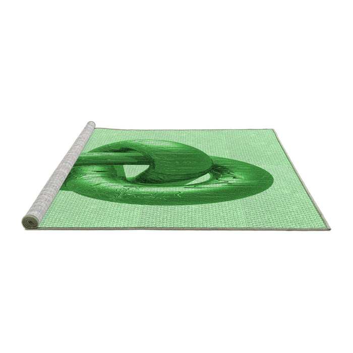 Sideview of Machine Washable Transitional Mint Green Rug, wshpat3769grn