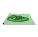 Sideview of Machine Washable Transitional Mint Green Rug, wshpat3769grn