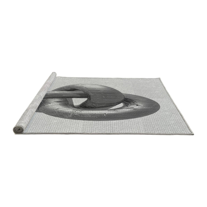 Sideview of Machine Washable Transitional Gray Rug, wshpat3769gry