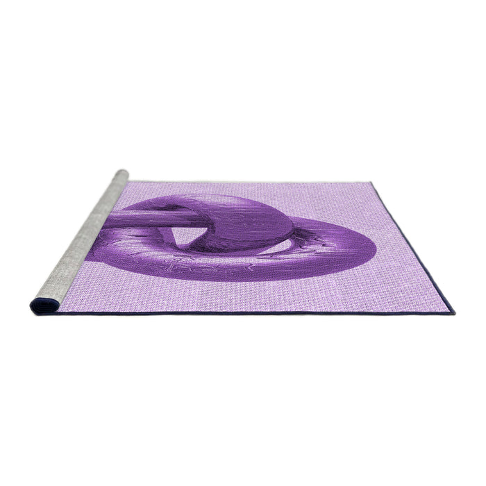 Sideview of Machine Washable Transitional Purple Rug, wshpat3769pur