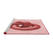 Sideview of Machine Washable Transitional Red Rug, wshpat3769rd