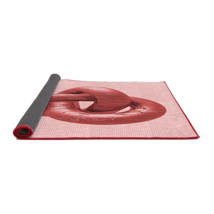 Thickness of Patterned Red Rug, pat3769rd